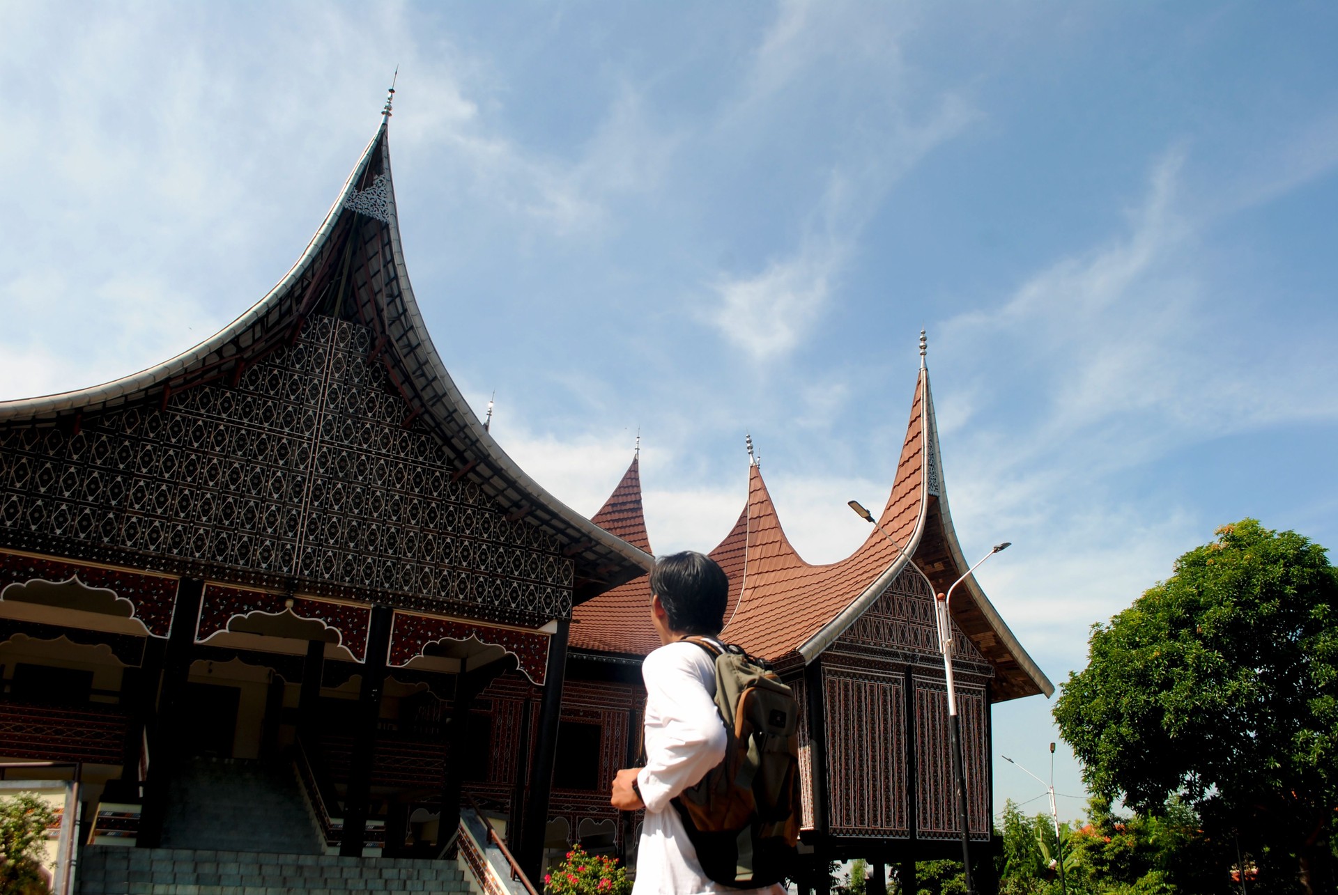 Young tourist is exploring to Indonesia.